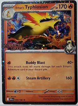 Ethan's Typhlosion 034/182 Cosmos Holo Bleed Error Rare Pokemon TCG ✨ Stamped - Image 2