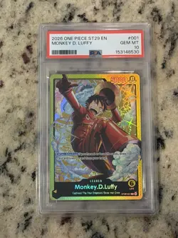Monkey D. Luffy 2026 One Piece Starter Deck 29 - Leader - #001 PSA 10 - Image 1