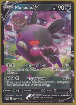 Morpeko V 095/172 Swsh09: Brilliant Stars Holo POKEMON CARD NM - Image 1