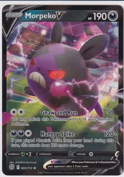 Morpeko V 095/172 Swsh09: Brilliant Stars Holo POKEMON CARD NM - Image 2