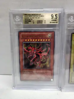 Yu-Gi-Oh BGS 9.5 2003 GBI Ultra Rare Egyptian God Cards Set Slifer Obelisk Ra - Image 2