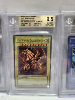 Yu-Gi-Oh BGS 9.5 2003 GBI Ultra Rare Egyptian God Cards Set Slifer Obelisk Ra - Image 3