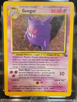 Gengar 5/62 Holo Fossil Pokemon 1999 Card CGC 5.5 Excellent+ - Image 3