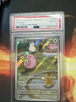 Pokemon Chansey Twilight Masquerade Illustration Rare Holo Card 187/167 PSA 8 - Image 1