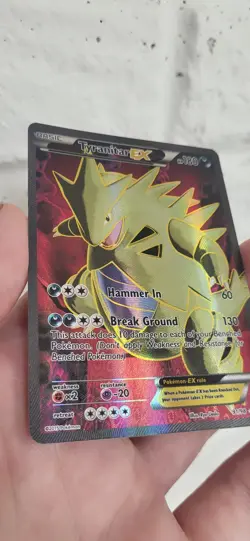NM+ Pokemon Tyranitar EX Full Art XY Ancient Origins Card 91/98 Ultra Rare 2015 - Image 1