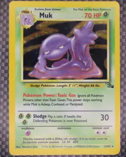 Muk Holo 13/62 Vintage Fossil Rare Pokemon Card Lightly Played LP - Image 1