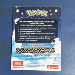 Nintendo Pokemon Scarlet & Violet Code Card Promo Shiny Koraidon/Miraidon EN - Image 2