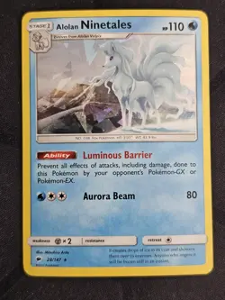 Alolan Ninetales Theme Deck Exclusives Cracked Ice Holo Rare Card 28/147 Promo - Image 2