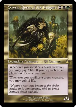 LP - Savra, Queen of the Golgari (Retro Frame) [RVR - 381] Ravnica Remastered - Image 1