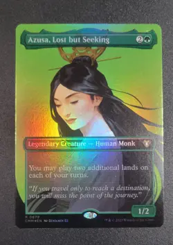 Azusa, Lost but Seeking (Borderless) Commander Masters Foil - Image 1