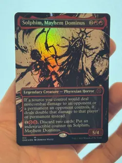 1X FOIL Solphim, Mayhem Dominus BORDERLESS MINT MTG Magic ONE Phyrexia: AWBO EDH - Image 2