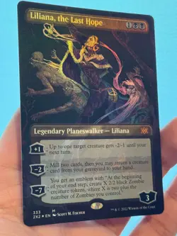 1X FOIL Liliana, the Last Hope BORDERLESS MINT MTG Magic 2X2 Double Masters EDH - Image 1