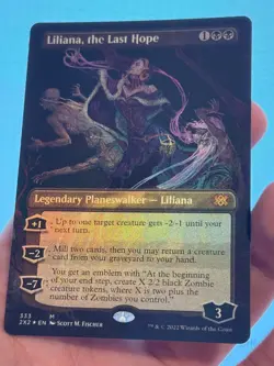 1X FOIL Liliana, the Last Hope BORDERLESS MINT MTG Magic 2X2 Double Masters EDH - Image 3
