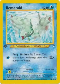 Pokemon Card - Neo Destiny 80/105 - REMORAID (common) **1st Edition** - NM - Image 1