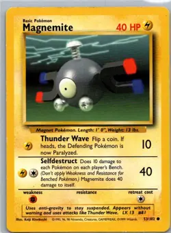 Pokemon TCG Magnemite 53/102 Base Set MP - Image 1