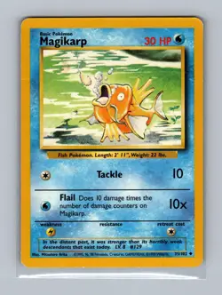 Magikarp 35/102 Uncommon Base Set Unlimited Pokemon Heavily Played - Image 1