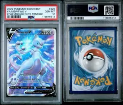 2022 POKEMON SWSH BLACK STAR PROMO #229 FULL ART/MEWTWO V PSA 10 - Image 3