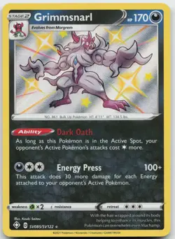 Grimmsnarl SV085/SV122 Shiny Rare Shining Fates Shiny Vault Pokemon Holo NM - Image 1
