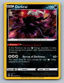 Darkrai 105/189 Holo Rare Darkness Ablaze Pokemon NM/M - Image 1