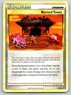 Burned Tower 71/90 Uncommon HGSS Undaunted Pokemon Lightly Played - Image 1