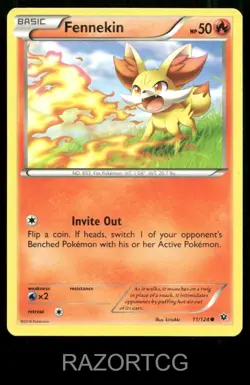 FENNEKIN 11/124 C FATES COLLIDE POKEMON LP - Image 1