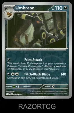 UMBREON 059/131 HOLO R PRISMATIC EVOLUTIONS POKEMON REVERSE HOLO NM/M - Image 1