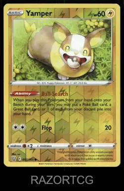 YAMPER 052/163 C BATTLE STYLES POKEMON REVERSE HOLO LP - Image 1