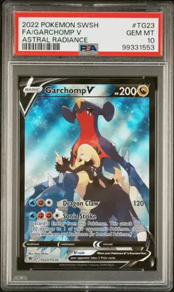 2022 POKEMON SWORD & SHIELD ASTRAL RADIANCE #TG23 FULL ART/GARCHOMP V PSA 10 - Image 1