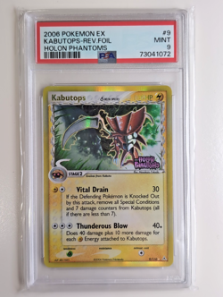 2006 POKEMON EX HOLON PHANTOMS #9 KABUTOPS-REVERSE FOIL PSA 9 - Image 3