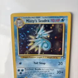 Holo SWIRL Misty's Seadra 9/132 Gym Heroes Set Rare Pokemon TCG Vintage - Image 2