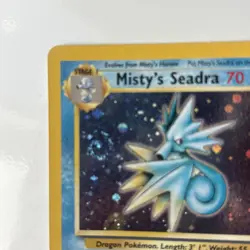 Holo SWIRL Misty's Seadra 9/132 Gym Heroes Set Rare Pokemon TCG Vintage - Image 3