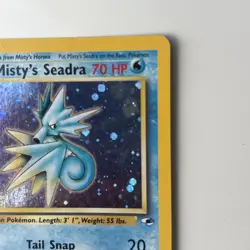 Holo SWIRL Misty's Seadra 9/132 Gym Heroes Set Rare Pokemon TCG Vintage - Image 4
