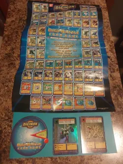 Digimon Starmon & Totomon Holo Cards, Starter Set 1st Edition Sheet & Point Disk - Image 1