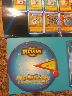 Digimon Starmon & Totomon Holo Cards, Starter Set 1st Edition Sheet & Point Disk - Image 4