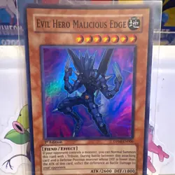 Yu-Gi-Oh! TCG Evil HERO Malicious Edge DP06-EN006 1st Ed Super Holo ENG - Image 1