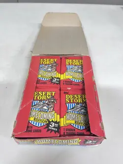 1991 Topps Desert Storm 3rd Series Homecoming Edition Trading Cards Box 34 Packs - Image 1