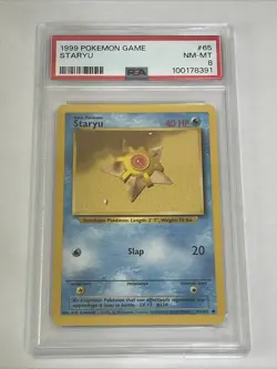 1999 POKEMON BASE SET UNLIMITED #65 STARYU PSA 8 - Image 3