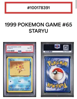 1999 POKEMON BASE SET UNLIMITED #65 STARYU PSA 8 - Image 5