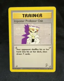 Imposter Professor Oak 102/130 Base Set 2 Vintage WOTC Pokemon Card LP-NM - Image 1