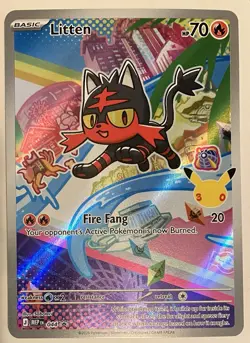 Pokemon TCG Card Litten 044 First Partner Black Star Promo Holo 30th IR 2026 NM - Image 1