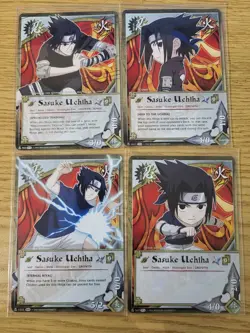 Naruto Sasuke Uchiha lot 4 cards CCG #1222, #963, #547, #1017 - Image 1