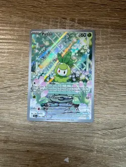 Pokemon TCG Petilil 091/086 Black Bolt Illustration Rare Holo Card NM - Image 1