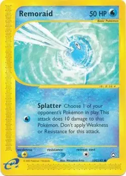 Pokemon Card - Aquapolis 105/147 - REMORAID (common) - NM - Image 1