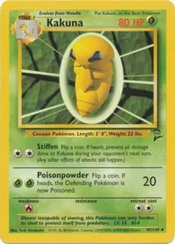 Pokemon Card - Base 2 Set 47/130 - KAKUNA (uncommon) - NM - Image 1