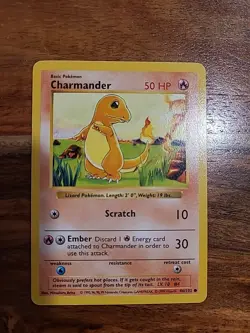Charmander - 46/102 - Pokemon Base Set Shadowless Card WOTC LP - Image 1