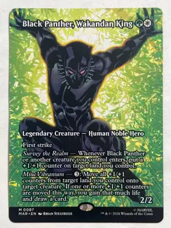 MTG - Black Panther, Wakandan King (Borderless) - MAR - Mythic - NM - Magic the - Image 1