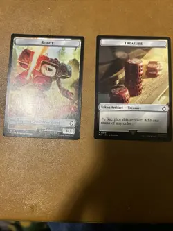 MAGIC THE GATHERING MTG FALLOUT DOUBLE TOKEN ROBOT / TREASURE 18 1x - Image 1