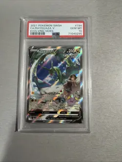 2021 Pokemon SWSH Evolving Skies Rayquaza V Full Art #194/203 PSA 10 GEM MINT - Image 1