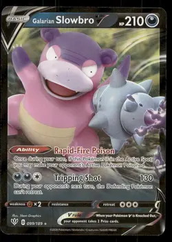 GALARIAN SLOWBRO V 099/189 HOLO V RARE DARKNESS ABLAZE POKEMON NEAR MINT - Image 1