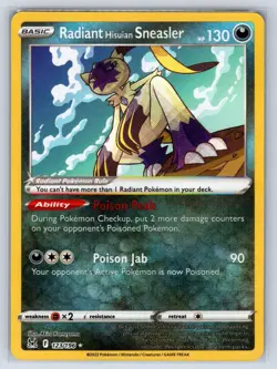 Radiant Hisuian Sneasler 123/196 Radiant Rare Lost Origin Pokemon Holo Near Mint - Image 1